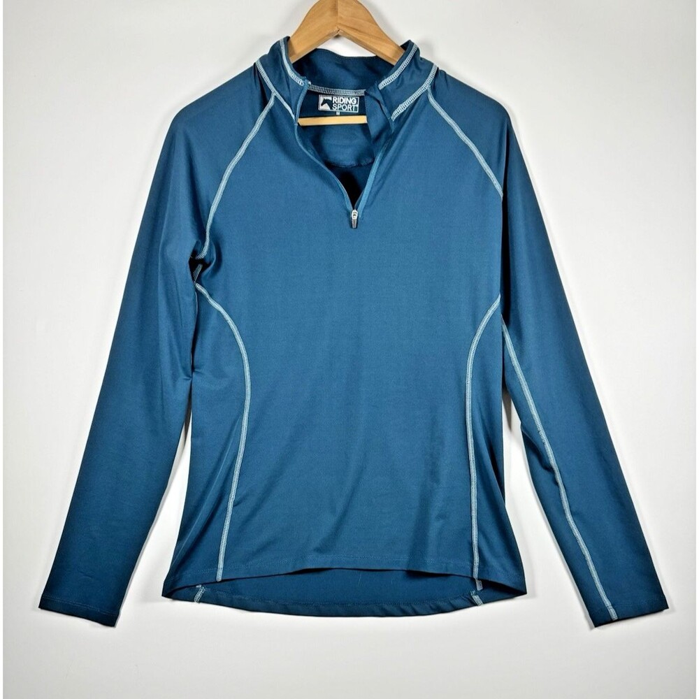 Riding Sport Dover Saddlery Quarter Zip Top Medium Blue Performance Equestrian